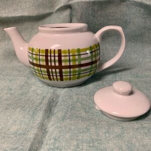 Dual-sided Plaid ceramic teapot with lid